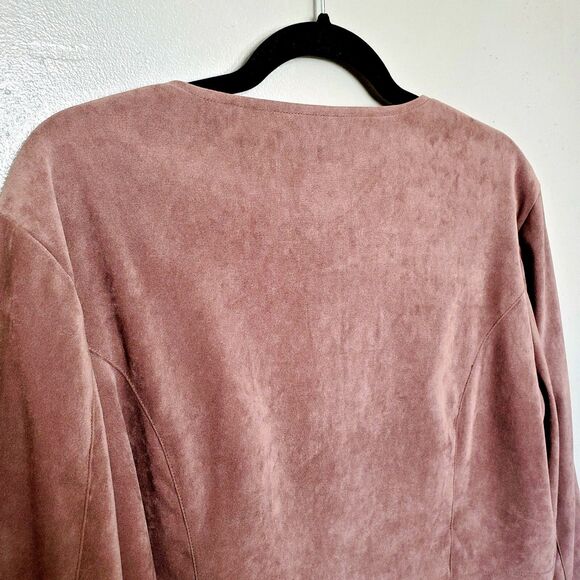 Orvis Jacket Womens Size Large Brown Lightweight Faux Suede Button Front Pockets - Picture 4 of 7